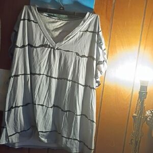Striped V-Neck Women's Top